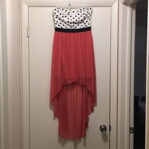 Strapless hi-lo dress